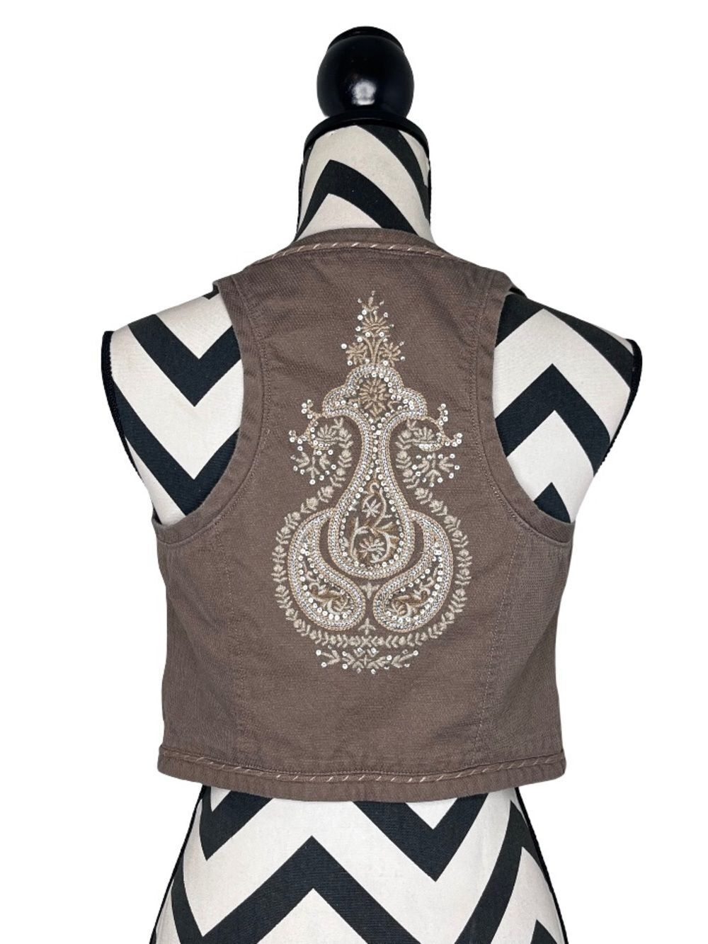 Y2K Boho Fairy Grunge Cropped Vest Sz S